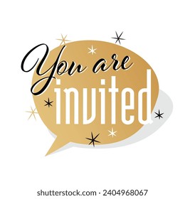 You are invited on speech bubble