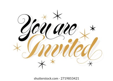 Usted está invitado en el fondo blanco