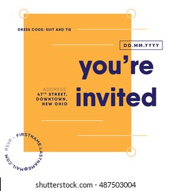 You are invited template. save the date cards. invitation design. vector illustration. eps 10