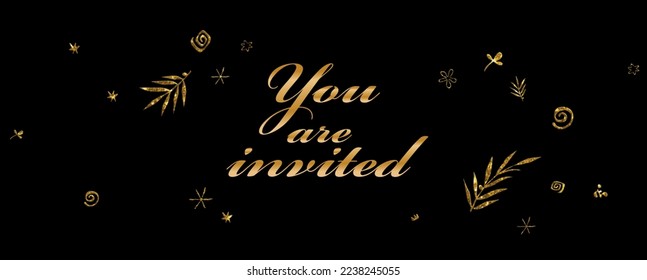 you are invited text on black backgroud