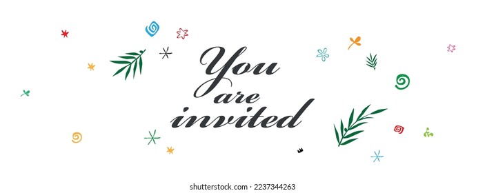 you are invited text on white backgroud