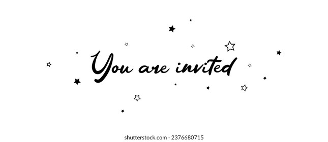 you are invited text on white backgroud