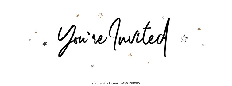 you are invited text on white backgroud