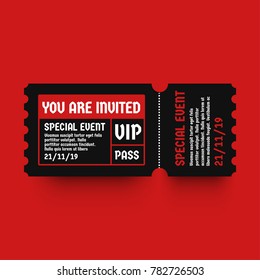 You Are Invited VIP Pass Party Entry Ticket Design