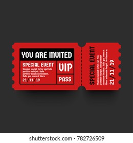 You Are Invited VIP Pass Party Entry Ticket Design