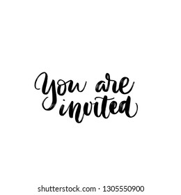 YOU ARE INVITED. WEDDING LETTERING. VECTOR HAND LETTERING svg