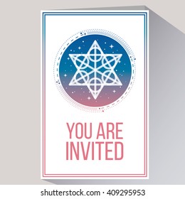 you are invited in white color backdrop and flat design