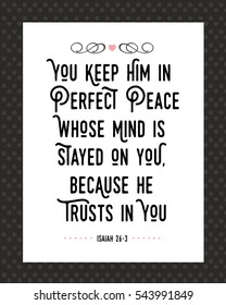 You Keep Him in Perfect Peace Bible Scripture Art Typography Design Printable
