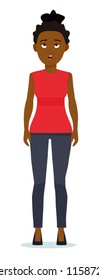 Are you kidding me Wtf isolated on a white background. Human facial expression, body language. African american people. Vector cartoon flat design illustration