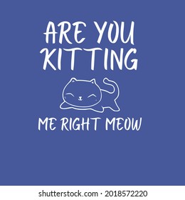 are you kitting me right meow full color mug design vector illustration for use in design and print poster canvas