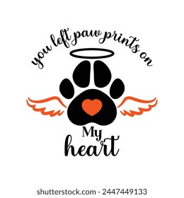 You left paw prints on my heart Illustration 