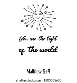  Eres la luz del mundo. Cita de verso de la Biblia
