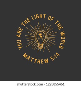 You are the Light of the World Matthew Bible Verse Illustration 