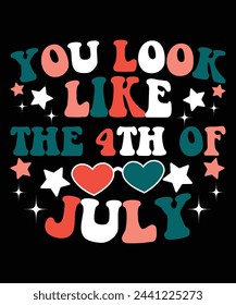 Pareces el diseño de tipografía de la plantilla de la impresión de la camisa del 4 de julio feliz de $th de julio para el arte