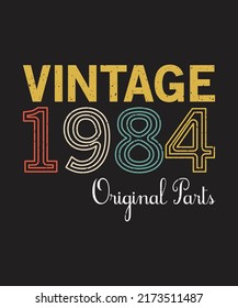 Are you looking 39th Birthday Vintage 1983 Original Parts T-Shirt High Quality is a Unique Design vector?