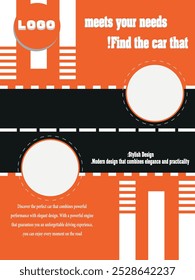 Are you looking for an attractive and distinctive design? We offer you a wonderful car poster that combines bright orange and pure white, highlighting the beauty and attractiveness of the car.