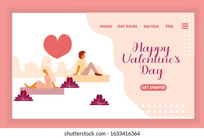 If you love someone, not to be together,and it is good to give her a quiet silence. Landing page with Valentine's day theme. Can use for web banner, web template. Flat vector illustration