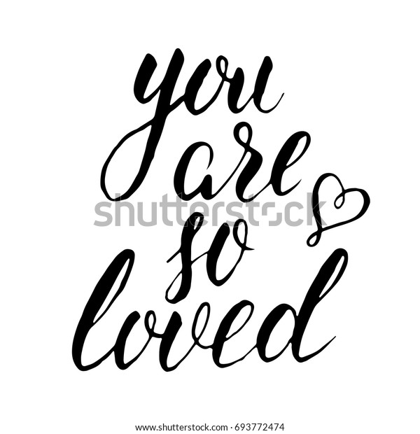 Download You Loved Black White Handwritten Lettering Stock Vector ...