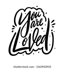 You Loved Calligraphy Sign Hand Drawn Stock Vector (Royalty Free ...