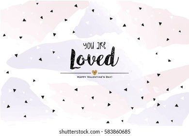 You are loved for me. Card with geometrizing elements 