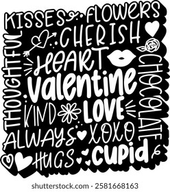 you are so loved valentines day black vector graphic design and cut file