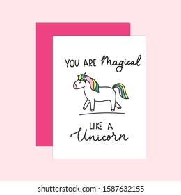 You Magical Like Unicorn Card Lettering Stock Vector (Royalty Free ...