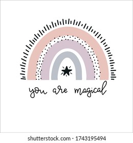 You are magical Rainbows baby vector illustration