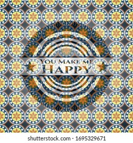 You Make me Happy arabesque emblem background. arabic decoration.