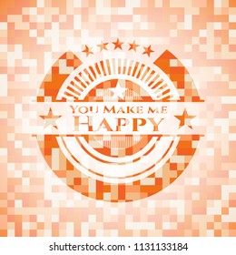 You Make me Happy orange mosaic emblem