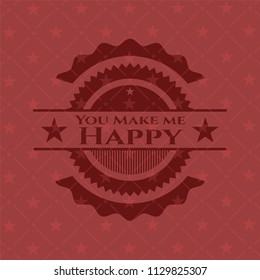 You Make me Happy retro style red emblem