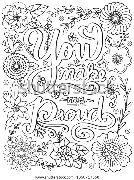 You Make Me Proud Font Flower Stock Vector (Royalty Free) 1360717358