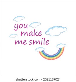 You Make Me Smile Print Work T-Shirt