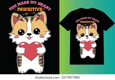 You make my heart pawsitive T-Shirt design