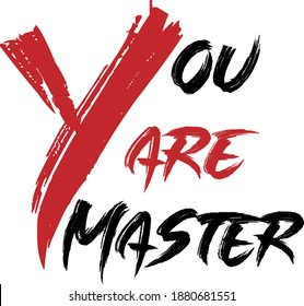 usted es diseño de camisetas de tipografía maestra