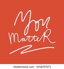 Du bist wichtig. Handgezeichnetes Förderbanner gegen Rassismus. Roter Hintergrund, weiße Buchstaben.