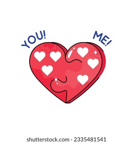 You and Me doodle vector outline icon. EPS 10 file