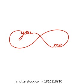 You and Me line lettering