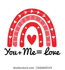 You + Me = Love Valentine's Day T-Shirt – Romantic Couple's Gift Idea