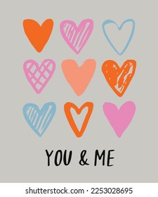 you and me slogan t shirt design