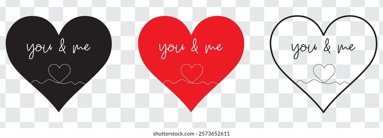 you and me valentines love icon