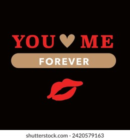 you and me vector design for valentine's day