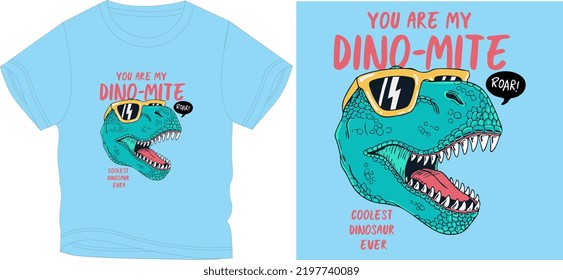 you are my dino master roar colest dinasour ever t shirt graphic design vector illustration \
