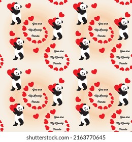 You are my lovely panda- background, wallpaper, wrapping paper, cushion cover, floor carpet and fabric pattern