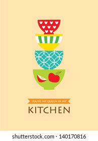 you are my queen in my kitchen with bowl graphic