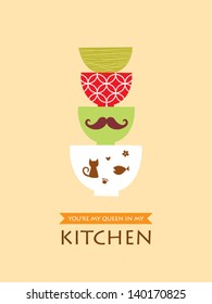 you are my queen in my kitchen with bowl graphic