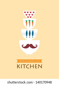 you are my queen in my kitchen with bowl graphic