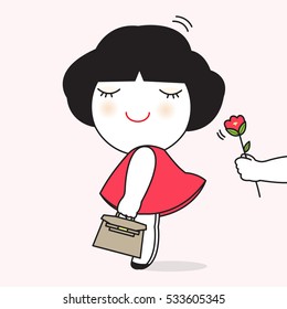 You Are My Spring Card Character illustration
