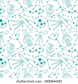 You are my star lettering quote. Stars. telescope. a rocket and constellations on dark background. Greeting romatic card.