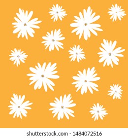 You Are My Sunshine - cute vector illustration. Typography card for your design. Bright and beautiful cartoon illustration with letters and chamomile