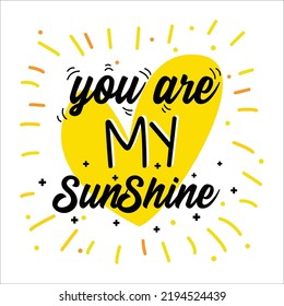 You Are My Sunshine heart Pattern, Yellow sunshine, Sunshine white Backgrounds, Hello Sunshine Love Wallpaper Cards Vector Stock Vector Illustration.